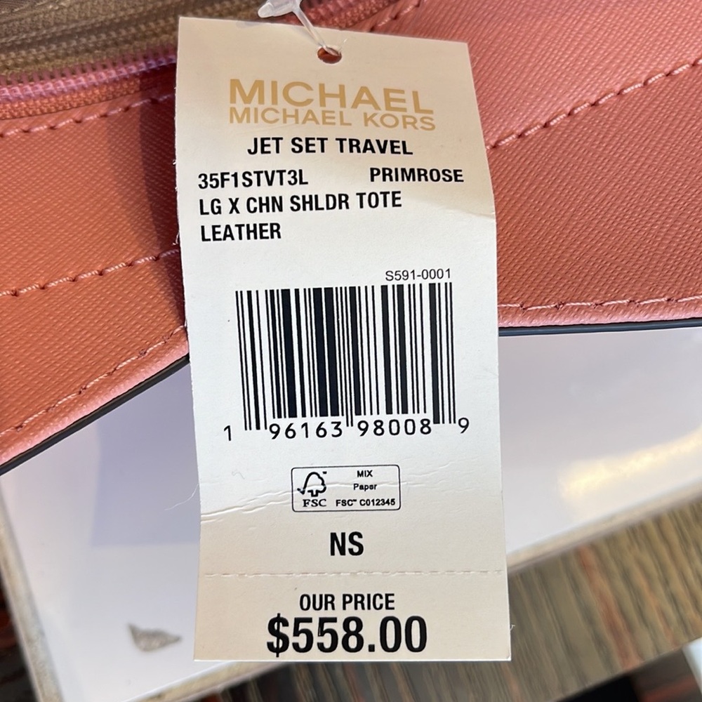 MICHAEL KORS
Jet Set Large X Chain Saffiano Leather Shoulder Tote
PRIMROSE 
NWT - Picture 15 of 16